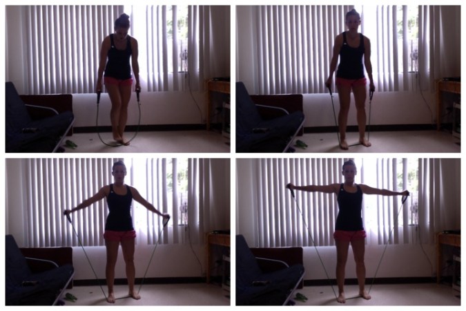 Resistance band's most basic workout - stay tuned for more!
